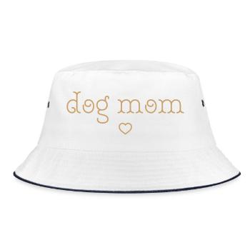 Hundemama-Herz-T-Shirt – Liebe und Zärtlichkeit - Bucket Hat - Weiß/Navy - Vorne