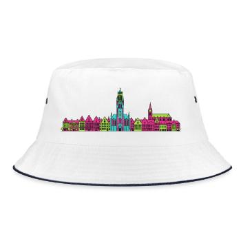 Silhouette des trois tours de Gand Art moderne - Bob - blanc/marine - Devant
