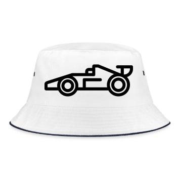 voiture de course - Bob - blanc/marine - Devant