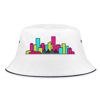 Dessin de lignes de la vallée de la rivière Skyline de la ville d’Edmonton - Bob - blanc/marine - Devant