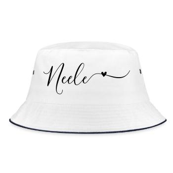 Neele Name Vorname Dekorativ - Bucket Hat - Weiß/Navy - Vorne