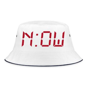 NOW – Typography Design without Background - Bucket Hat - white/navy - Front