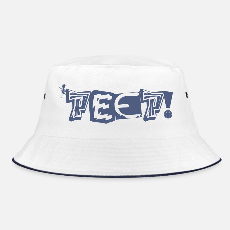 PEEP! - Bucket Hat - Weiß/Navy