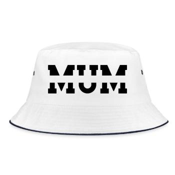 Mama - Bucket Hat - Weiß/Navy - Vorne