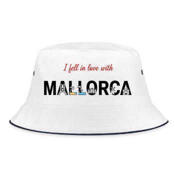 Mallorca Love – Island Feeling & Skyline Design - Bucket Hat - white/navy - Front