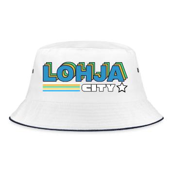 Lohja City Retro Neon - Bucket Hat - Weiß/Navy - Vorne