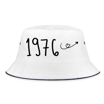 1976 Anniversary 1976 Retro 1976 - Bucket Hat - white/navy - Front