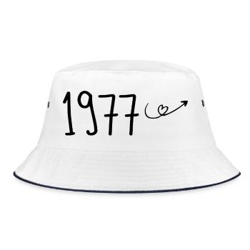 1977 Anniversary 1977 Retro 1977 - Bucket Hat - white/navy - Front