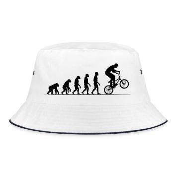 BMX Evolution Shirt for BMX Rider Shirt Sticker - Bucket Hat - white/navy - Front