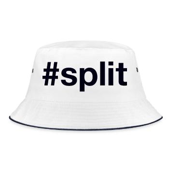 Split Hrvatska Croatia Kroatien Hashtag - Bucket Hat - white/navy - Front