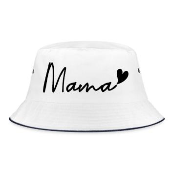 mama - Bucket Hat - white/navy - Front