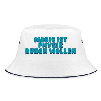 Magie ist Physik durch Wollen - Bucket Hat - Weiß/Navy - Vorne