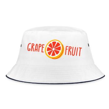 Grapefruit-Zitrusscheibe, lustiges Zitrus-Wortspiel-Design - Bucket Hat - Weiß/Navy - Vorne