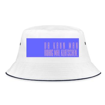 Da kann man ruhig mal klatschen - Bucket Hat - Weiß/Navy - Vorne