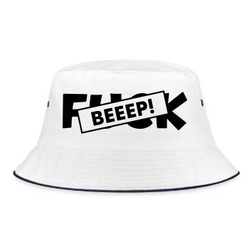 Censorship Beep Sound Fuck - Bucket Hat - white/navy - Front