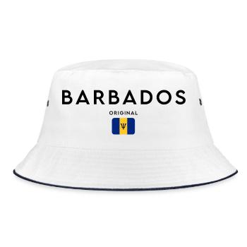 Barbadian pride, minimalist sleek design - Bucket Hat - white/navy - Front