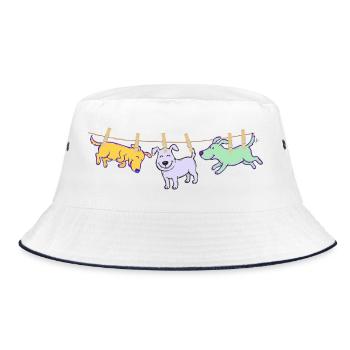 T-shirt pour chien, idée cadeau drôle de corde à linge - Bob - blanc/marine - Devant