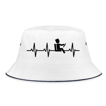 Busfahrer Herzklopfen - Bucket Hat - Weiß/Navy - Vorne