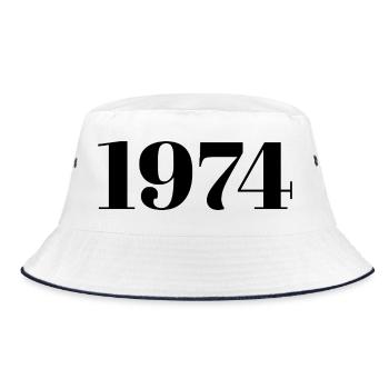1974 Vintage 1974 Retro 1974 Anniversary 1974 - Bucket Hat - white/navy - Front
