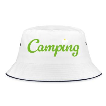 Camping Flower Camper Quotes Hobby Summer Van Life - Bucket Hat - white/navy - Front