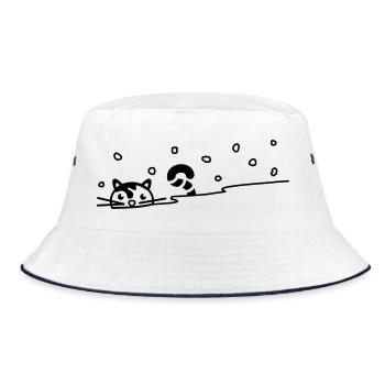 Chat mignon dans la neige - Bob - blanc/marine - Devant
