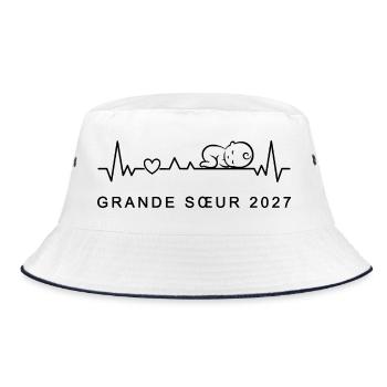Future Grande Sœur 2027 - Bientôt Grande-Sœur - Bucket Hat - white/navy - Front