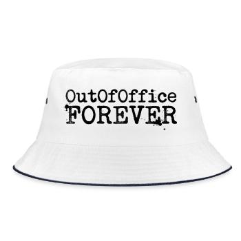 Out Of Office Forever - Bucket Hat - Weiß/Navy - Vorne
