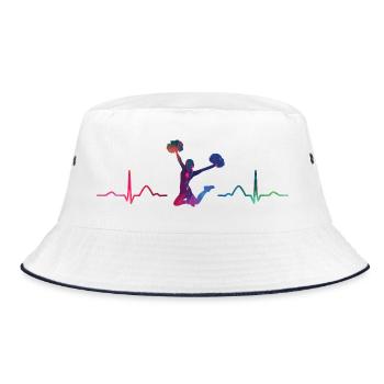 Cheerleader Cheer Mom Cheerleading - Bucket Hat - Weiß/Navy - Vorne