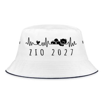 Futuro Zio 2027 Battito Cardiaco in Gravidanza - Bucket Hat - white/navy - Front