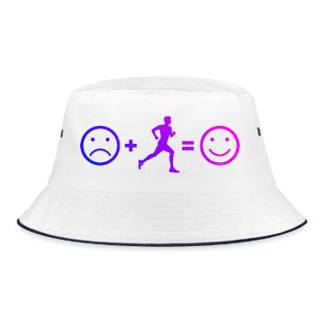 Geschenkidee für einen Running mit Running - Bucket Hat - Weiß/Navy - Vorne