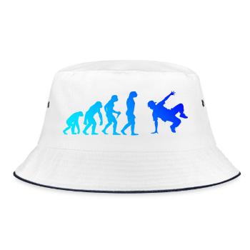 Gift Idea for a Hip Hop Dancer with Breaking - Bucket Hat - white/navy - Front