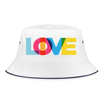 Live Love Festival Rave Party Beach Holiday Summer - Bob - blanc/marine - Devant