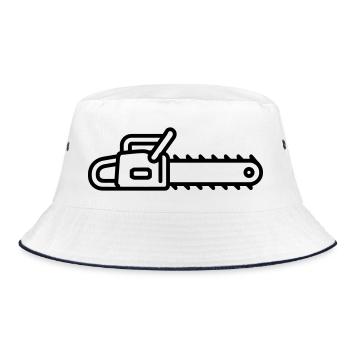 chainsaw - Bucket Hat - white/navy - Front