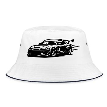 Car Racing Car - Bucket Hat - white/navy - Front