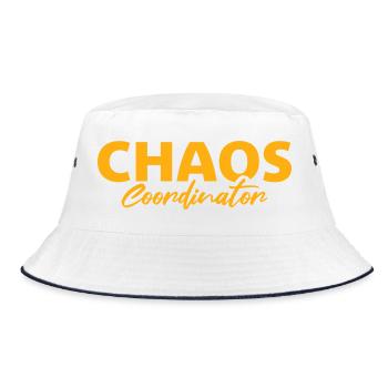 Chaos Coordinator Funny Title Parents Teacher Logo - Bucket Hat - white/navy - Front