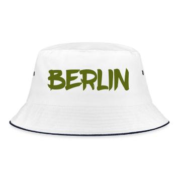 Berlin - Deutschland - Hauptstadt - Berliner Bär - Bucket Hat - Weiß/Navy - Vorne