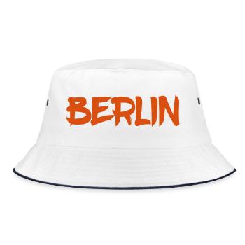 Berlin - Deutschland - Hauptstadt - Berliner Bär - Bucket Hat - Weiß/Navy - Vorne
