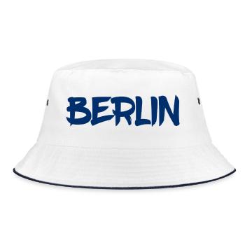 Berlin - Deutschland - Hauptstadt - Berliner Bär - Bucket Hat - Weiß/Navy - Vorne