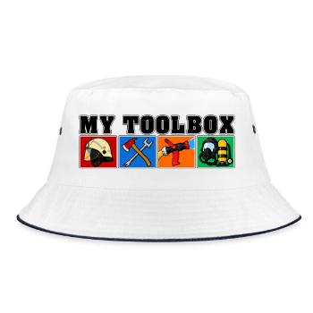 My Toolbox for Firefighters - Bucket Hat - white/navy - Front