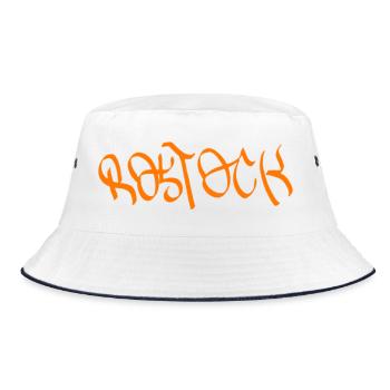 Rostock Graffiti Orange - Bucket Hat - white/navy - Front