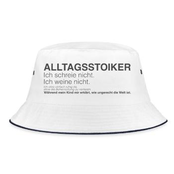 Elternteil und Alltagsstoiker  - Bucket Hat - Weiß/Navy - Vorne
