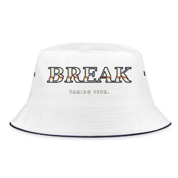 BREAK – Taking Five | Humor about the Break - Bucket Hat - white/navy - Front