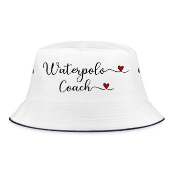 Waterpolo Coach with a Heart Design - Bucket Hat - white/navy - Front