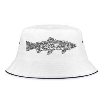 Forelle - Bucket Hat - Weiß/Navy - Vorne
