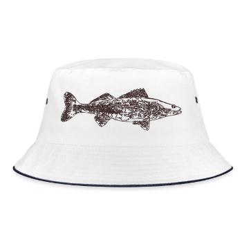 Zander - Bucket Hat - Weiß/Navy - Vorne
