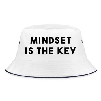 Mindset Key - Bucket Hat - Weiß/Navy - Vorne