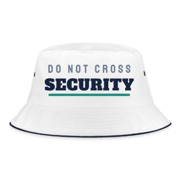 Security College Schriftzug - Türsteher Ordner - Bucket Hat - Weiß/Navy - Vorne