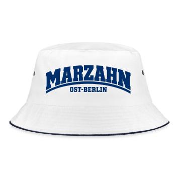 Marzahn - Ost-Berlin - Bezirk - Deutschland - Bucket Hat - Weiß/Navy - Vorne