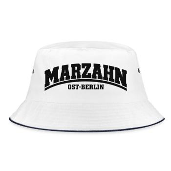 Marzahn - Ost-Berlin - Bezirk - Deutschland - Bucket Hat - Weiß/Navy - Vorne