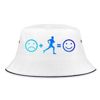 Geschenkidee für einen Running mit Running - Bucket Hat - Weiß/Navy - Vorne